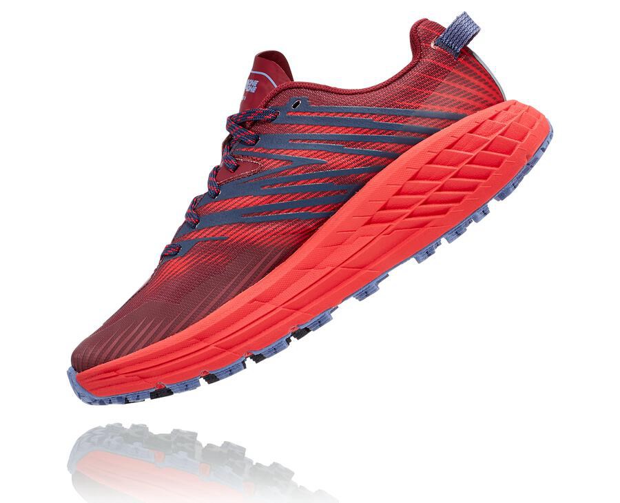 Hoka One One Speedgoat 4 Trailskor Dam - Röda - OXVFY-4058